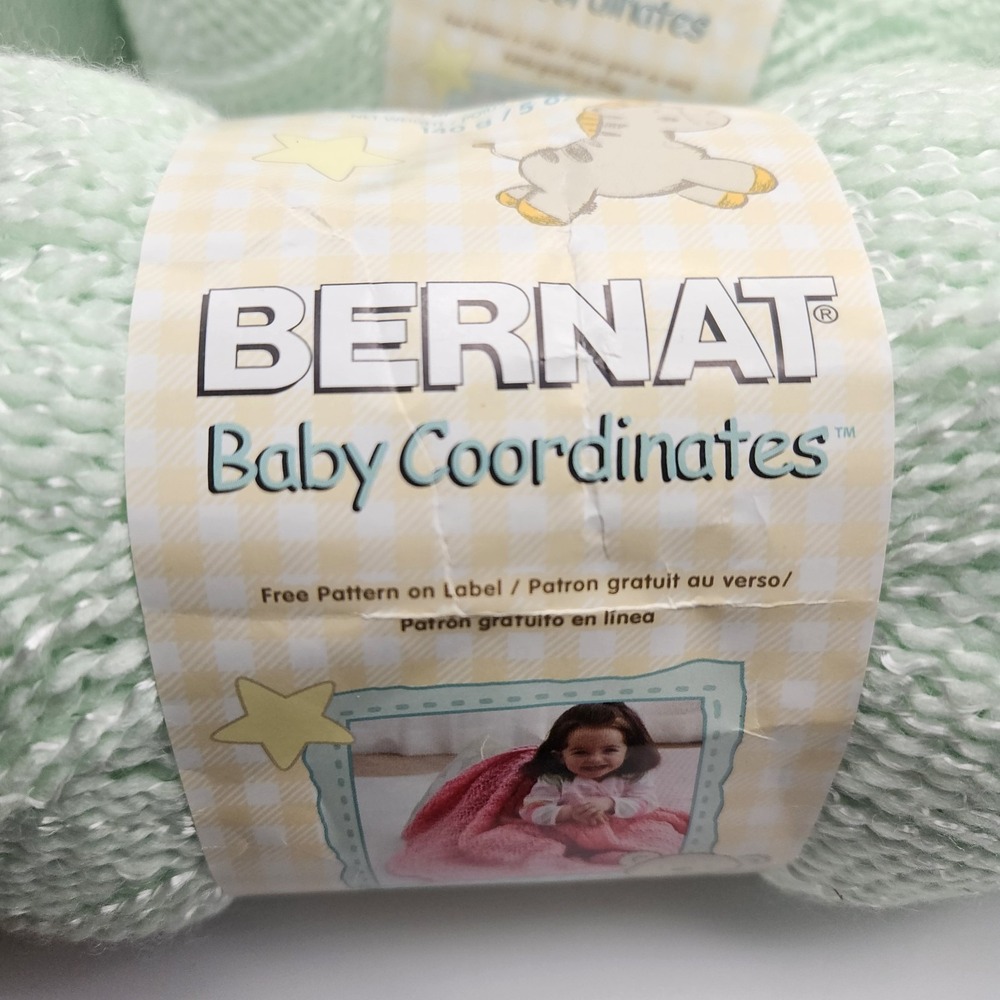 Discontinued 4 Skeins Bernat Baby Coordinates Iced Mint RARE
